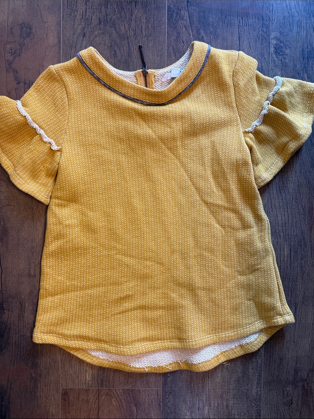THML Golden Yellow Flutter Sleeve Knit Top